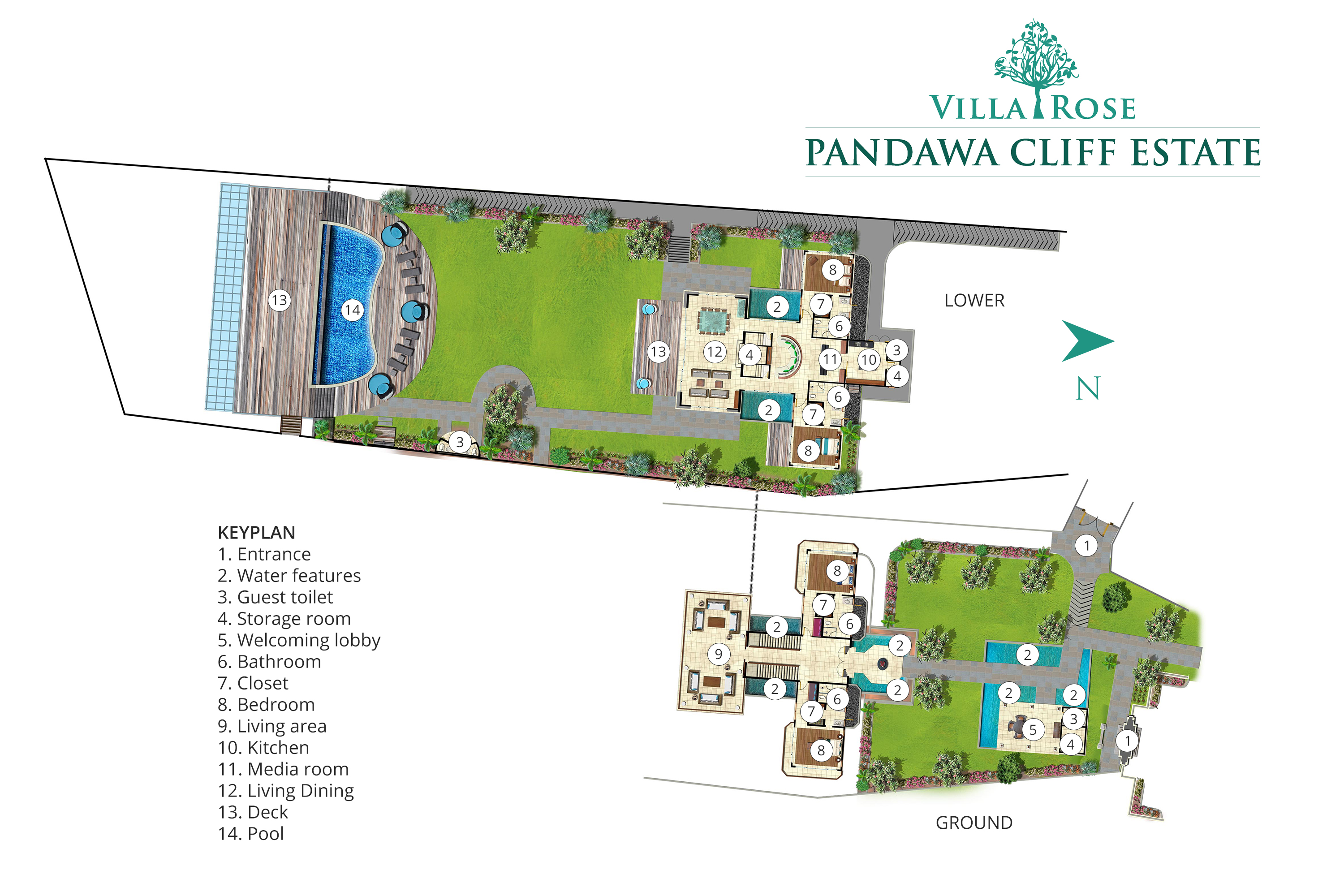 Pandawa Cliff Estate - Villa Rose - Floorplan